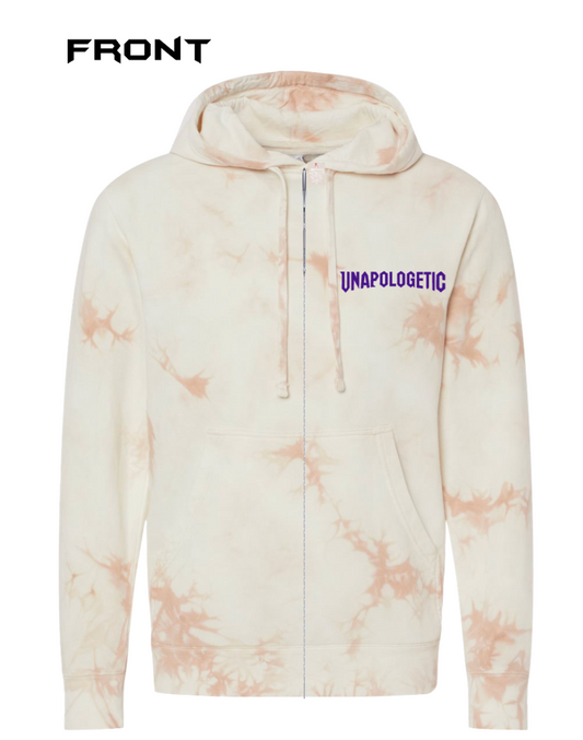 Stone wash Zip Up Hoodie