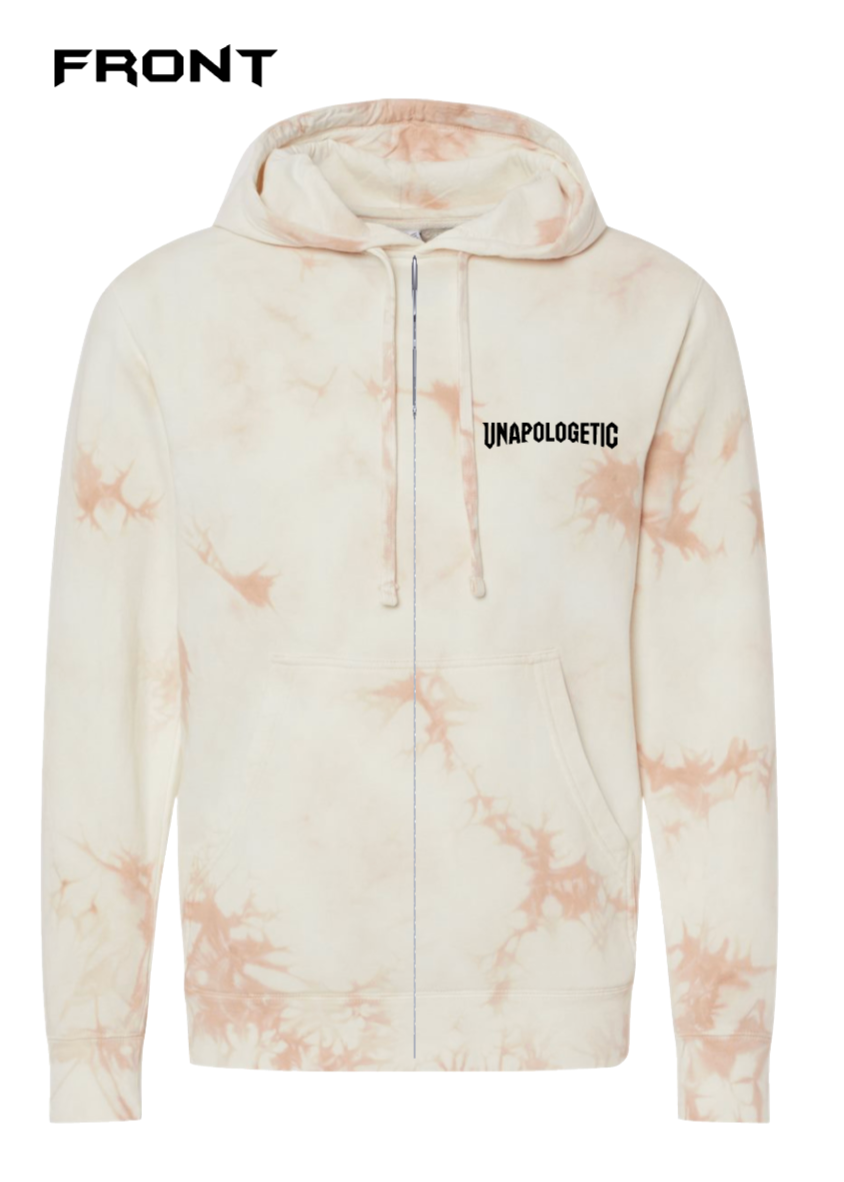 Stone wash Zip Up Hoodie